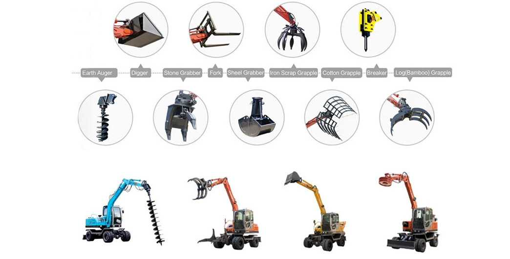 Optional excavator working devices of JingGong excavator manufacturer china